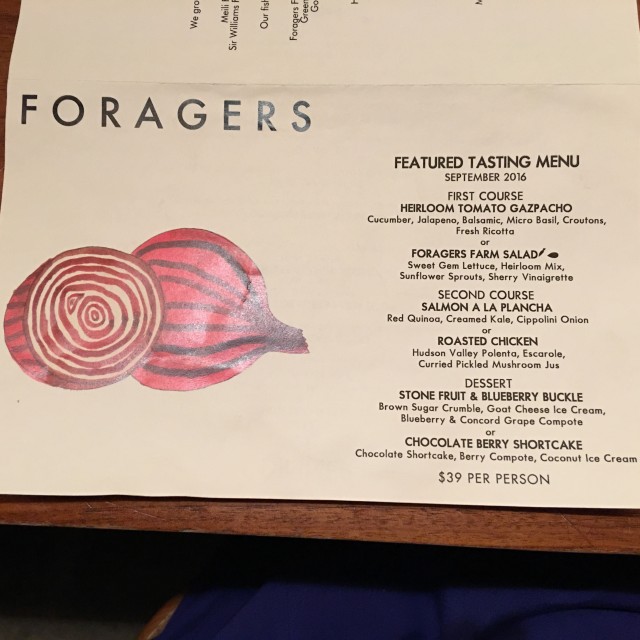 foragers menu
