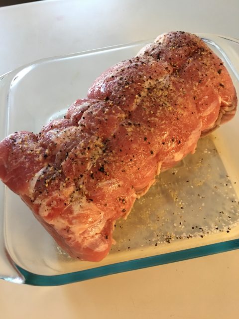 meat salt pepper pyrex pork loin