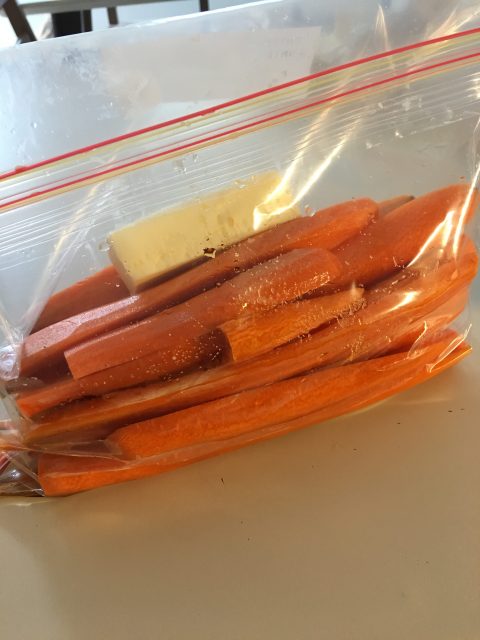 sous vide ziplog bag carrots butter