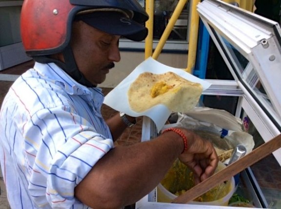 Dholl Puri Vendor in Mauritius