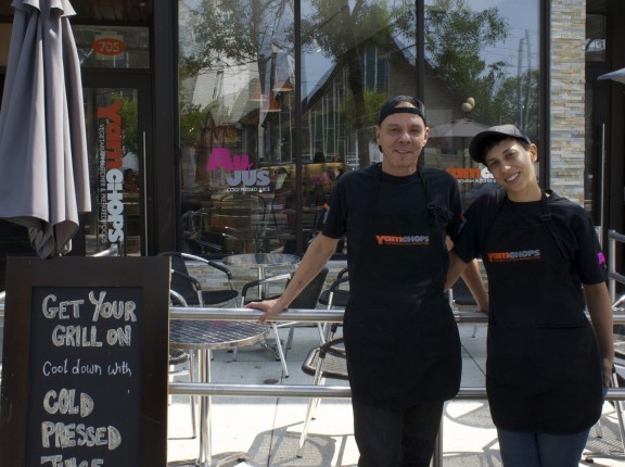 Co-owners Michael and Jess Abramson in front of YamChops